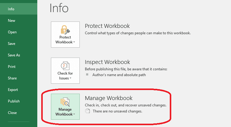 recover Unsaved Excel File
