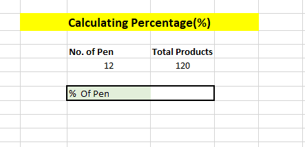 Percentage Formula in Excel 