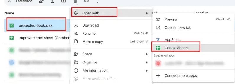 Step 3: Open your file in Google Sheets.