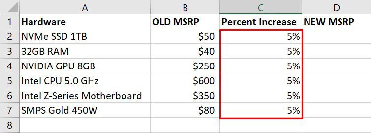 5 Ways to Calculate Percentage Increase in Microsoft Excel