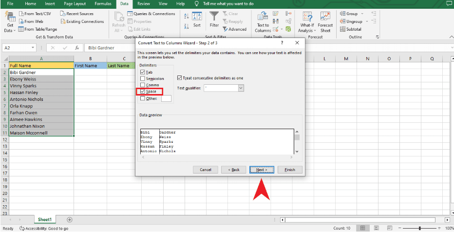 How to Split Cells in Excel