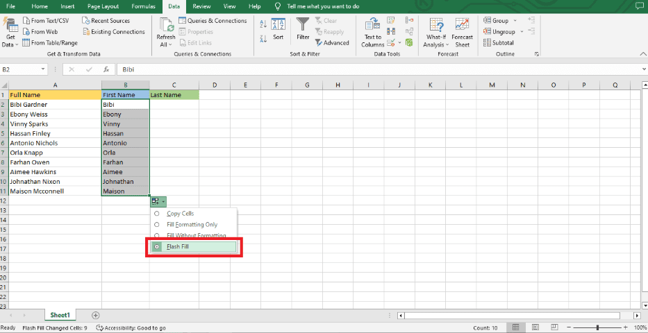 How to Split Cells in Excel