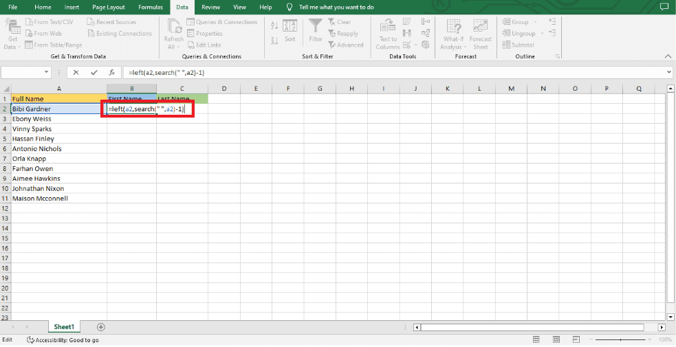 How to Split Cells in Excel