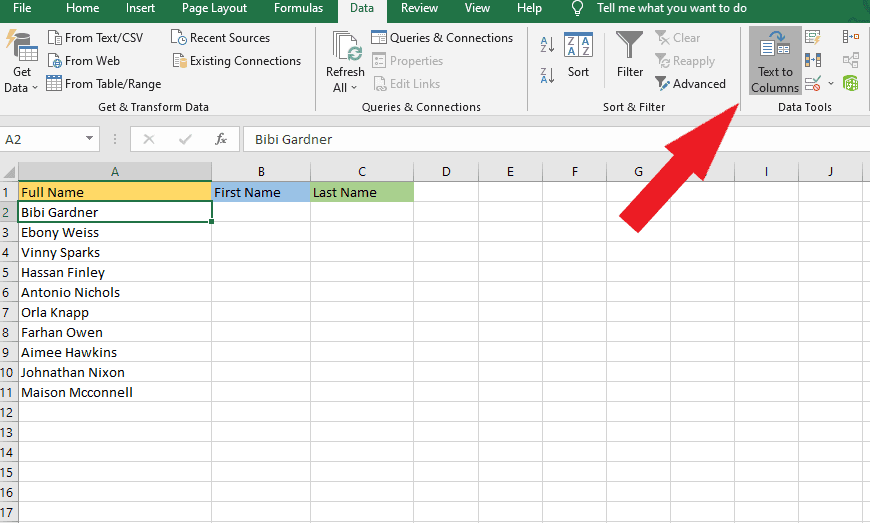 How to Split Cells in Excel