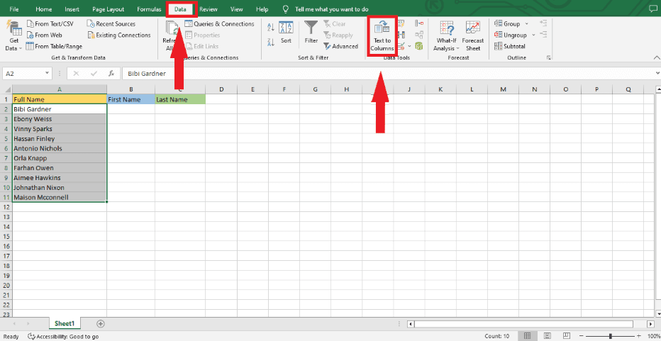 How to Split Cells in Excel
