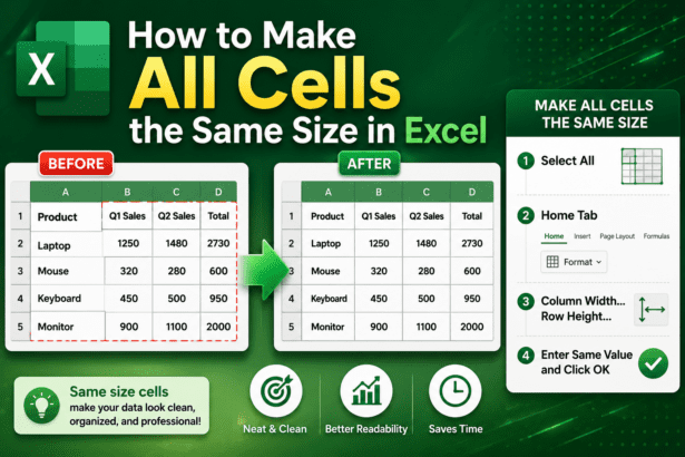 How to Make All Cells the Same Size in Excel