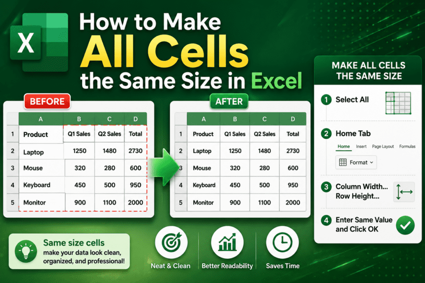 How to Make All Cells the Same Size in Excel