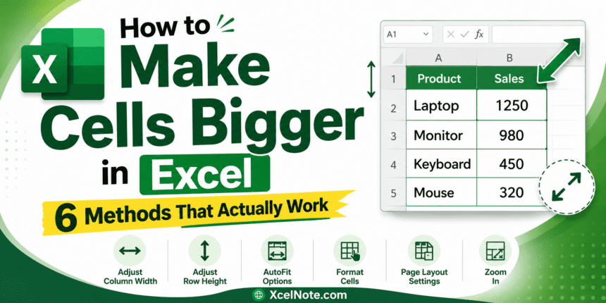 How to Make Cells Bigger in Excel — 6 Methods That Actually Work