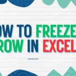 How to freeze a row in excel