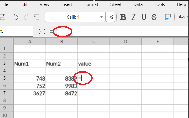 What is the excel formula for subtracting