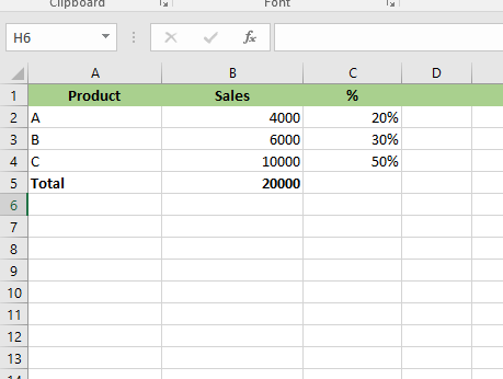 Percentage Formula in Excel