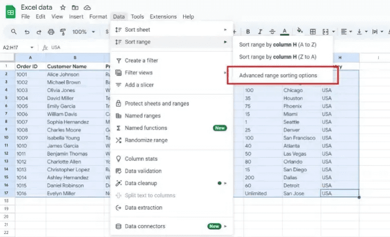 How to Sort Data in Excel