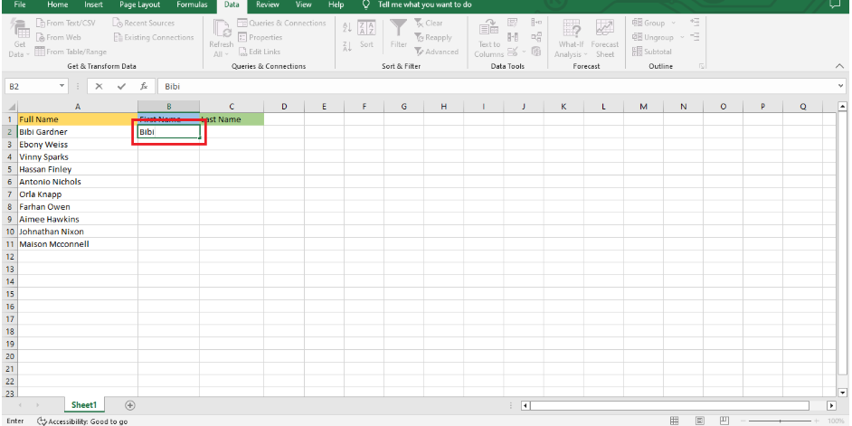 How to Split Cells in Excel