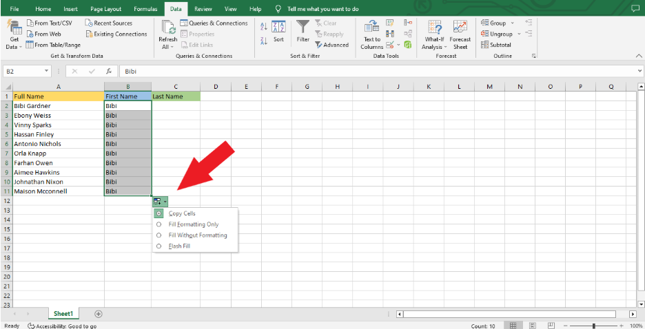 How to Split Cells in Excel