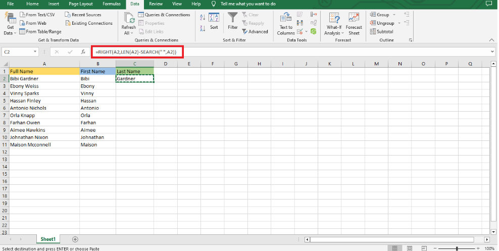 How to Split Cells in Excel