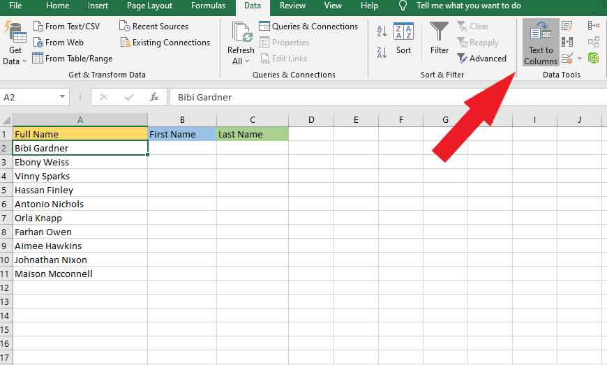 How to Split Cells in Excel