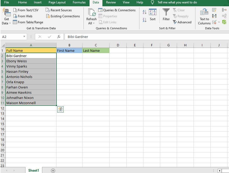 How to Split Cells in Excel